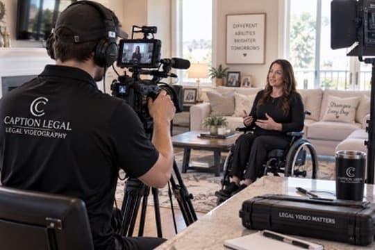 Legal videographer recording an interview for a Day in the Life legal video