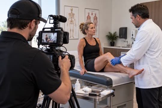 Legal videographer recording an independent medical examination