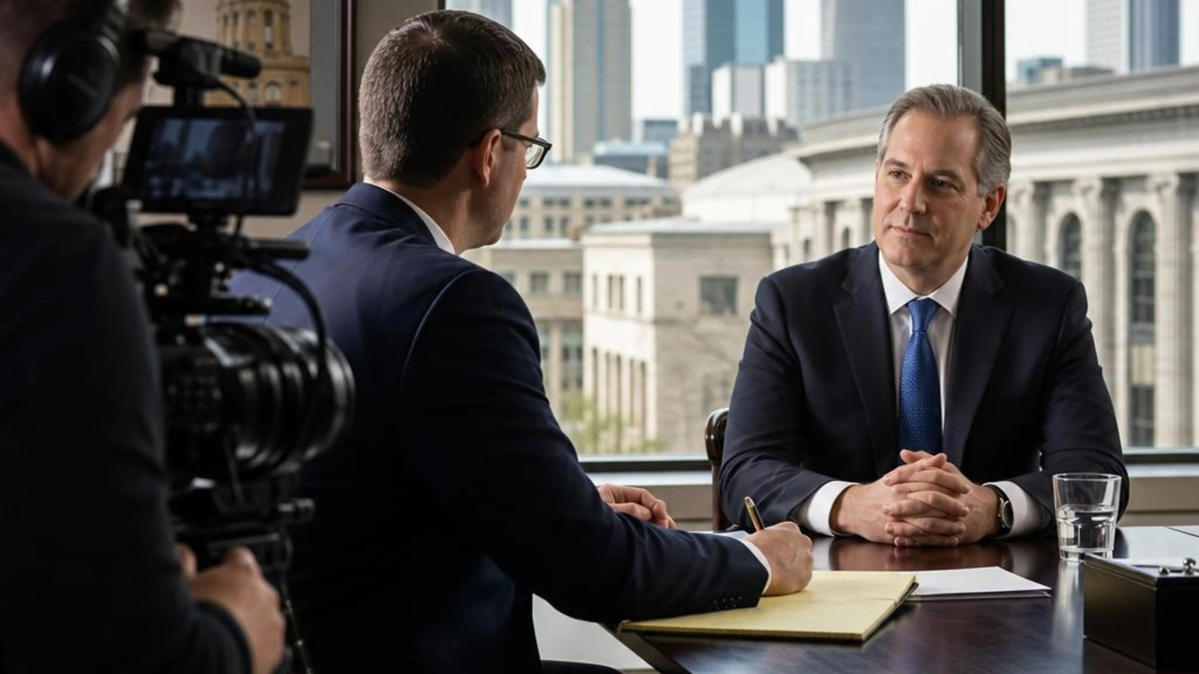 Videotaped deposition in Tennessee with counsel questioning a witness while a professional legal video camera records the testimony
