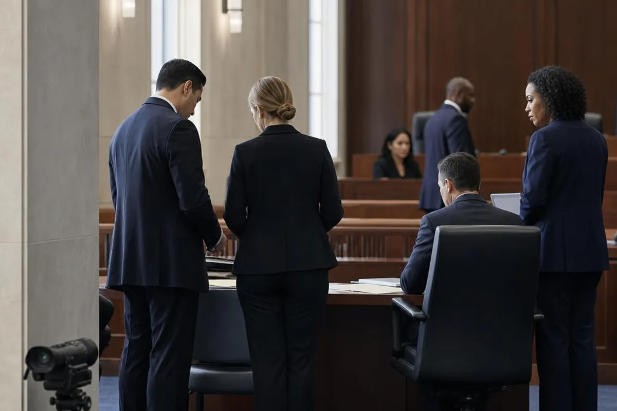 A legal video team supports a formal court proceeding in Mesa, Arizona.