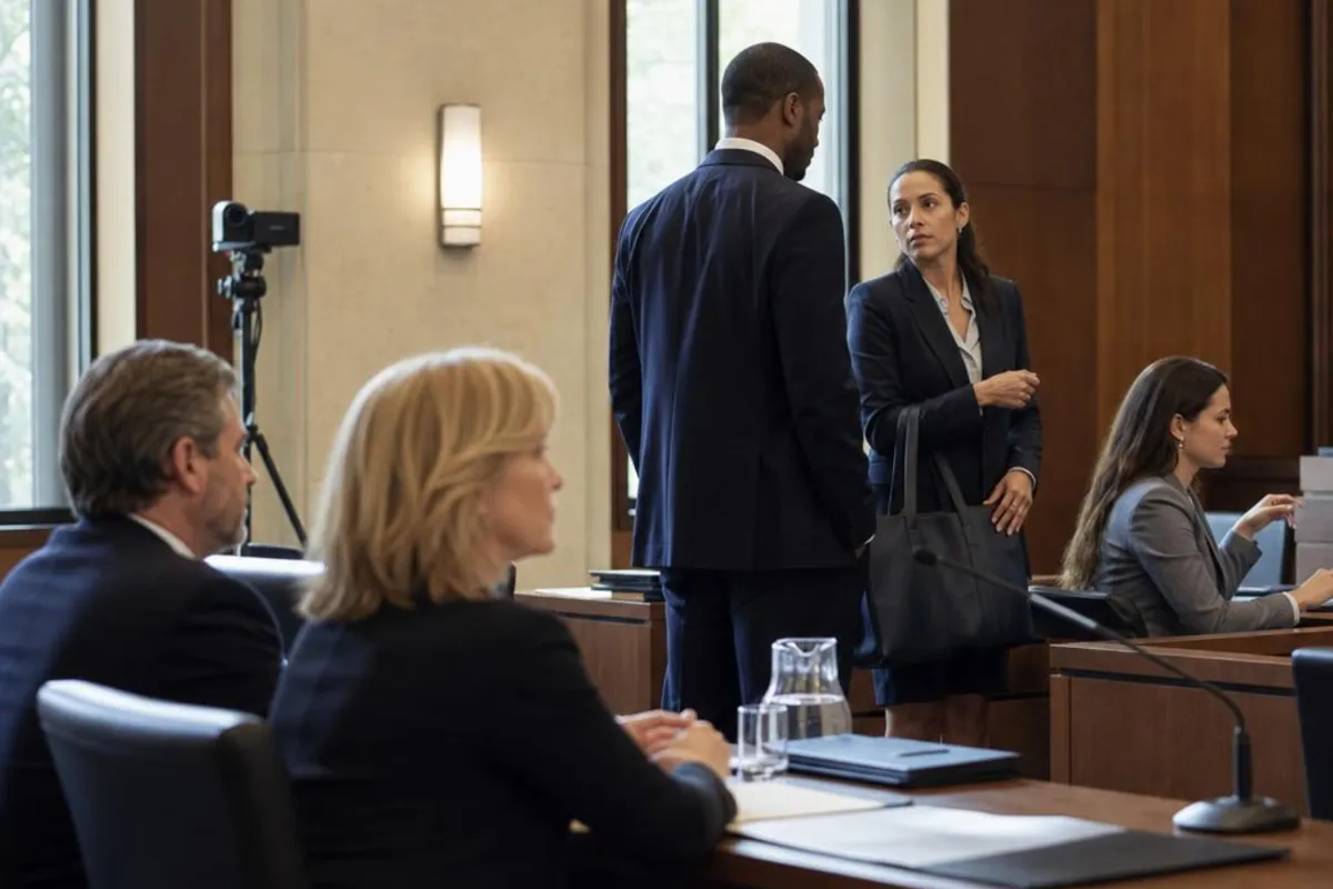 A legal video team supports a formal court proceeding in Gary, Indiana.