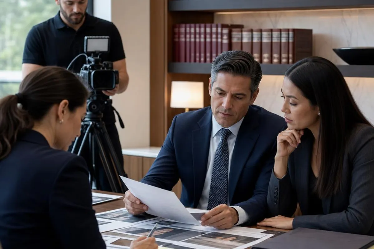 A legal video team supports a formal court proceeding in Tempe, Arizona.
