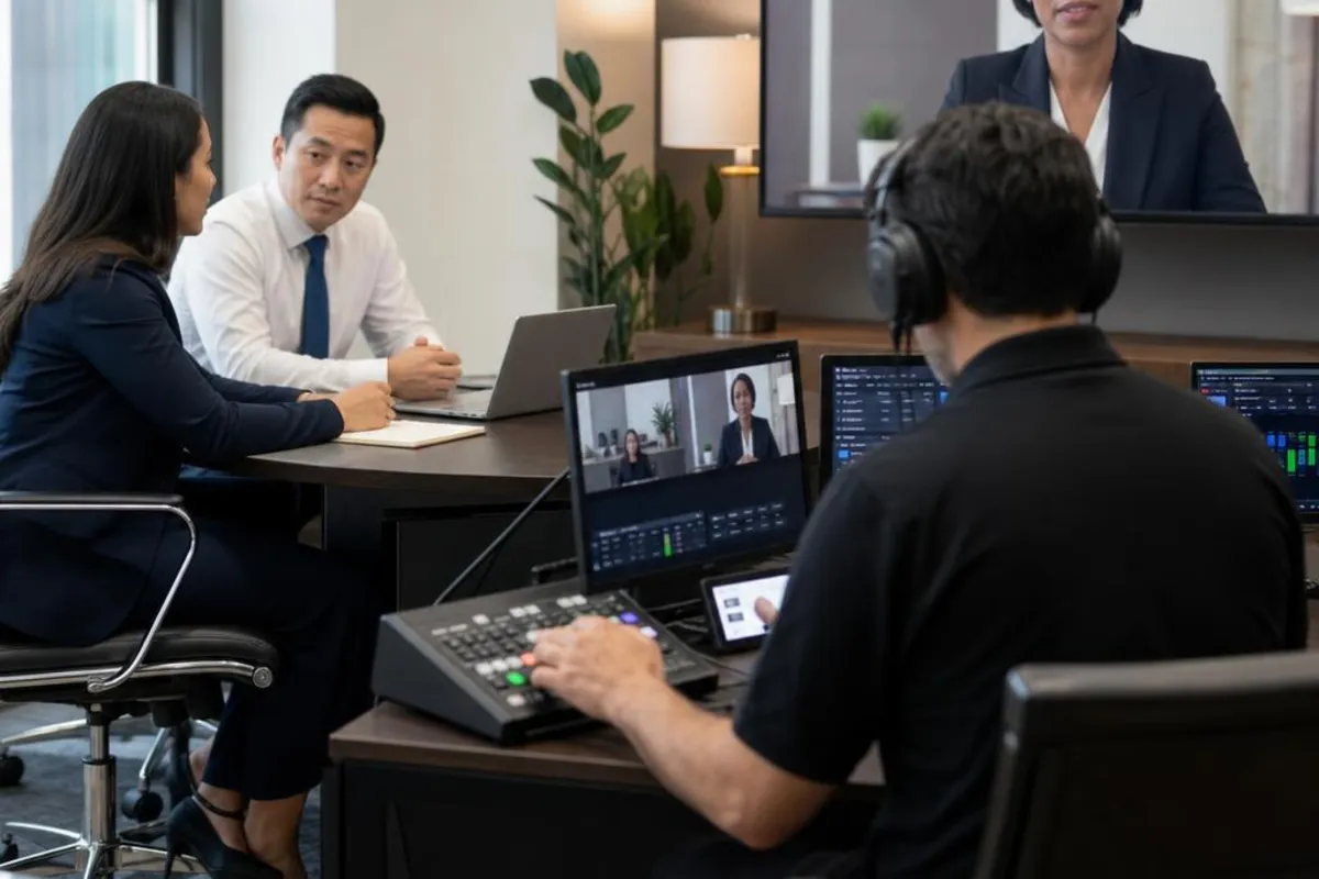 A legal video team supports a formal court proceeding in Fall River, Massachusetts.