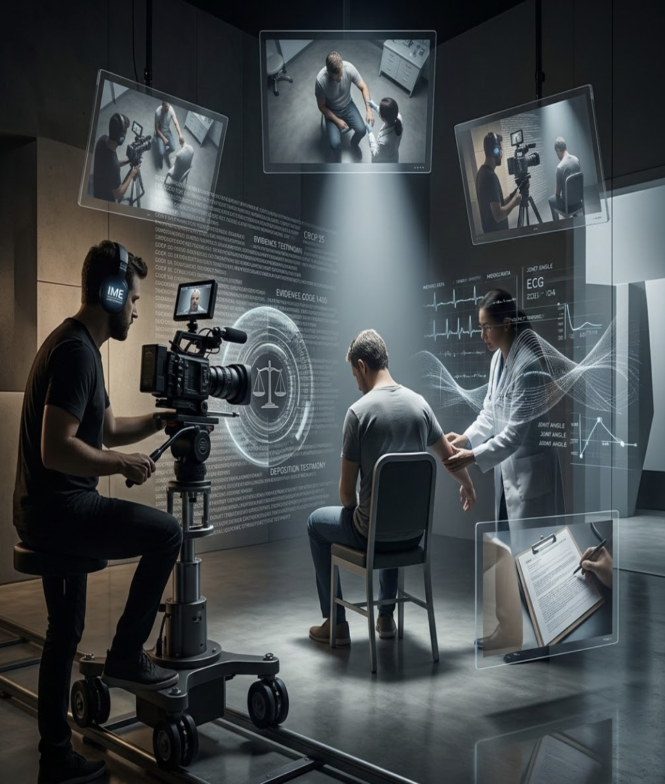 Conceptual visualization of a medical examination being documented for legal review